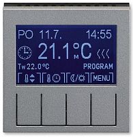 Терморегулятор электронный с датчиком без рамки ABB EPJ Levit 0С +45С сталь/дымчатый чёрный картинка